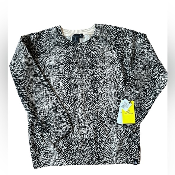 Volcom NWT sweater Over N Out size XS extra small 5/6 animal print snakeskin - Picture 3 of 7